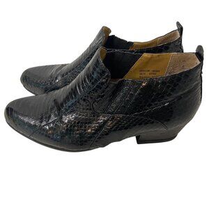Giorgio Brutini Private Collection Black Snake Skin Slip-On Ankle Boots Men 11M